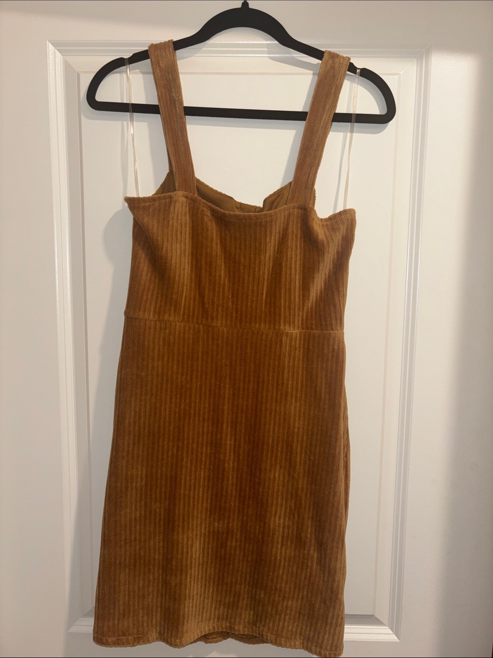 Corduroy Button-Front Dress in Camel - Picture 2 of 2